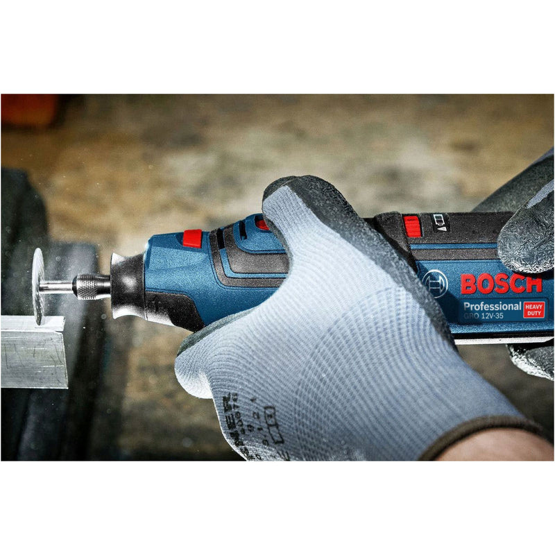 Máy mài mini Bosch GRO 12V-35 dùng Pin 12V, đầu kẹp 3.2mm