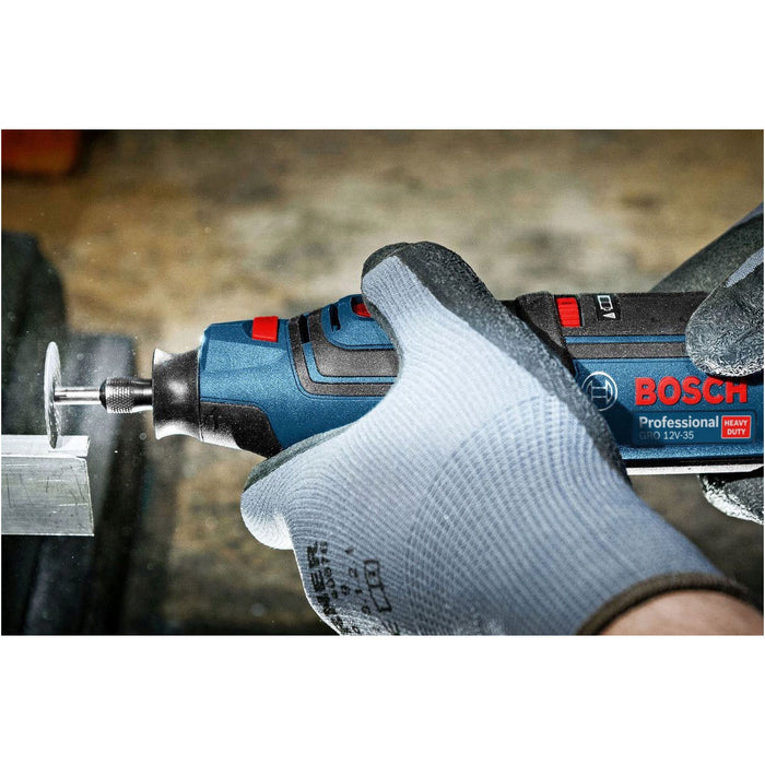 Máy mài mini Bosch GRO 12V-35 dùng Pin 12V, đầu kẹp 3.2mm