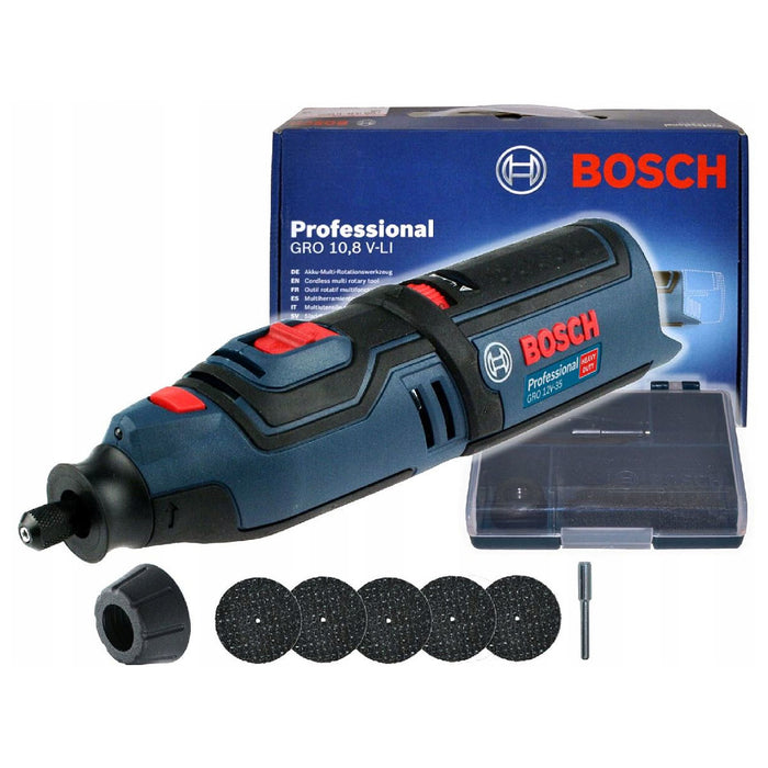 Máy mài mini Bosch GRO 12V-35 dùng Pin 12V, đầu kẹp 3.2mm