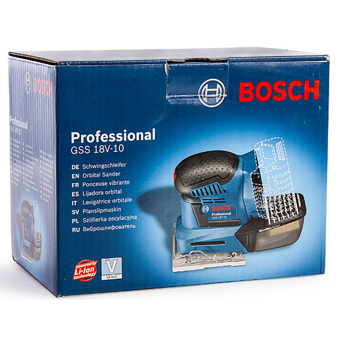 Máy chà nhám rung Bosch GSS 18V-20 dùng Pin 18V, kích thước đế 115x107mm