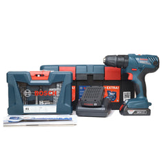 Mã số 06019F83K2: Thân máy + 02 Pin 18V 1.5Ah + 01 sạc GAL 18V-20 + Thùng nhựa + bộ phụ kiện 41 chi tiết