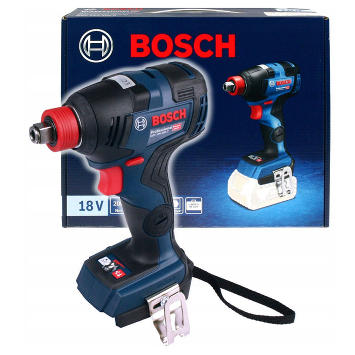 Máy siết bu lông kết hợp vặn vít 2 trong 1 Bosch GDX 18V-200 C dùng Pin 18V, cốt 1/2 inch tích hợp đuôi lục giác 6.35mm (1/4 inch)