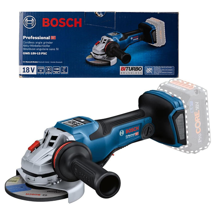 Máy mài góc Bosch GWS 18V-15 PSC dùng Pin 18V, đường kính lưỡi 125mm công tắc bóp