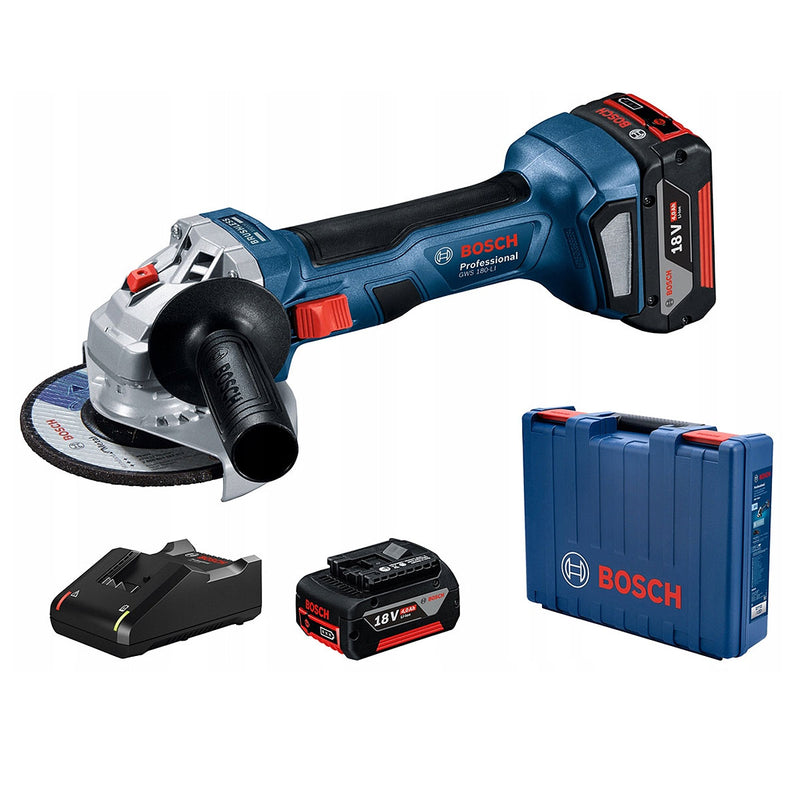 Máy mài góc Bosch GWS 180-LI dùng Pin 18V, đường kính lưỡi 100mm công tắc trượt