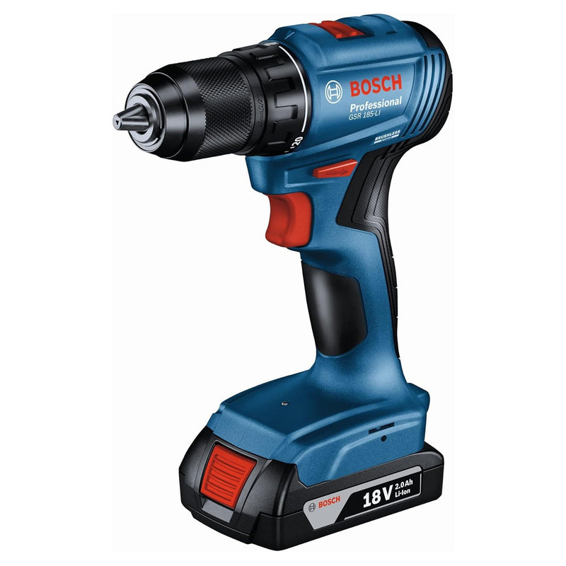Máy khoan gỗ thép Bosch GSR 185-LI dùng Pin 18V, đầu kẹp 13mm