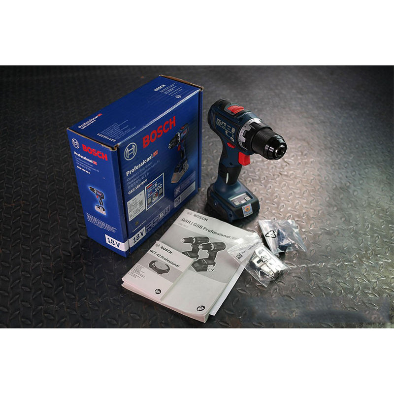 Máy khoan gỗ thép Bosch GSR 18V-90 C dùng Pin 18V, đầu kẹp 13mm