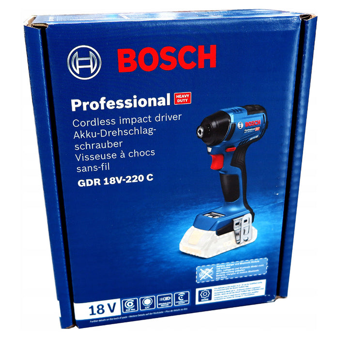 Máy vặn vít Bosch GDR 18V-220 C dùng Pin 18V, đuôi lục giác 6.35mm (1/4 inch)