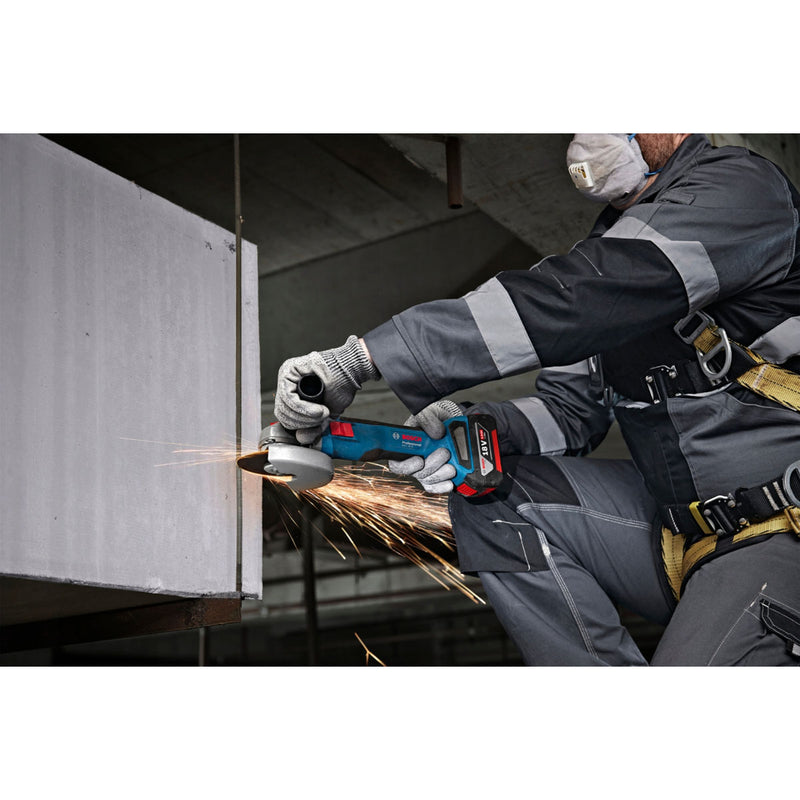Máy mài góc Bosch GWS 18V-8 dùng Pin 18V, đường kính lưỡi 125mm công tắc trượt