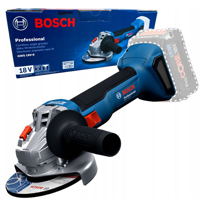 Máy mài góc Bosch GWS 18V-8 dùng Pin 18V, đường kính lưỡi 125mm công tắc trượt