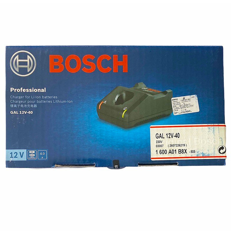 Đế sạc nhanh Bosch GAL 12V-40 dùng cho Pin 12V, 10.8V mã số 1600A01B8X