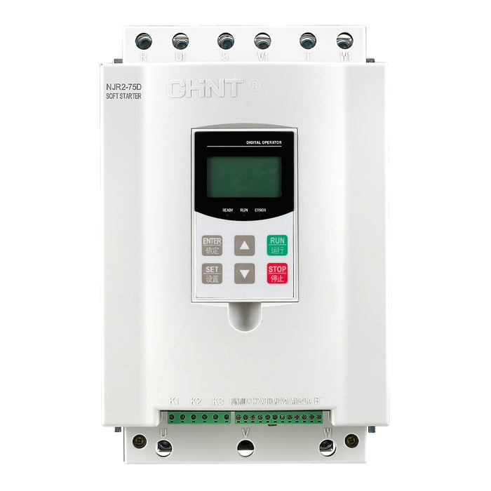 Bộ khởi động mềm Chint NJR2-D Series, External bypass - cần khởi động từ gắn ngoài. Dãy công suất từ 7.5kW ~ 500kW. Tiêu chuẩn CE.
