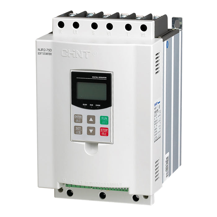 Bộ khởi động mềm Chint NJR2-D Series, External bypass - cần khởi động từ gắn ngoài. Dãy công suất từ 7.5kW ~ 500kW. Tiêu chuẩn CE.