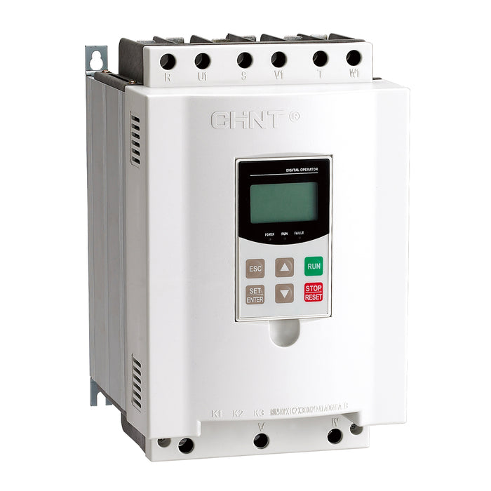 Bộ khởi động mềm Chint NJR2-D Series, External bypass - cần khởi động từ gắn ngoài. Dãy công suất từ 7.5kW ~ 500kW. Tiêu chuẩn CE.