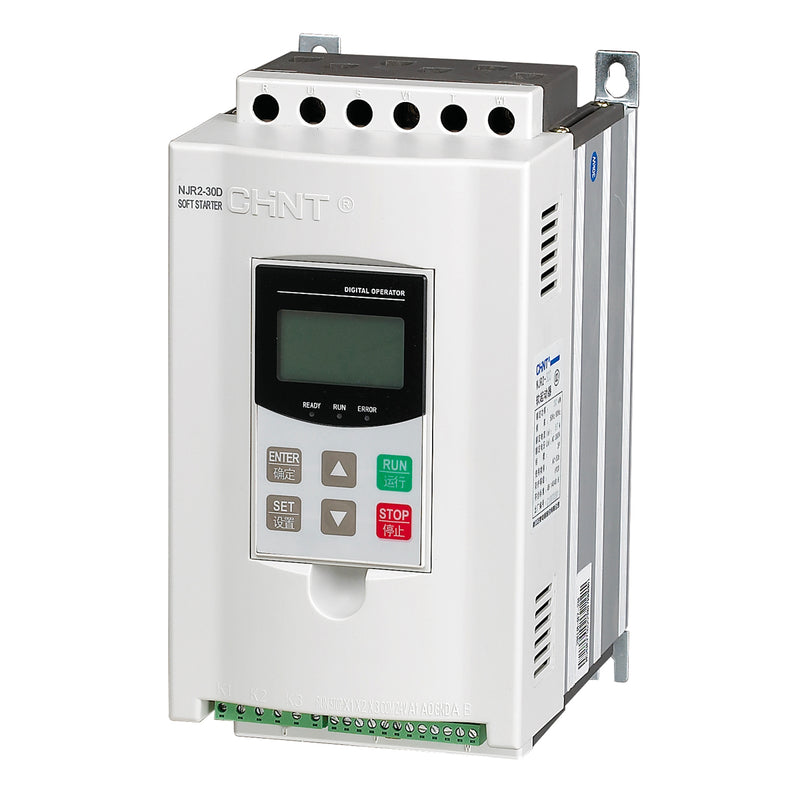 Bộ khởi động mềm Chint NJR2-D Series, External bypass - cần khởi động từ gắn ngoài. Dãy công suất từ 7.5kW ~ 500kW. Tiêu chuẩn CE.