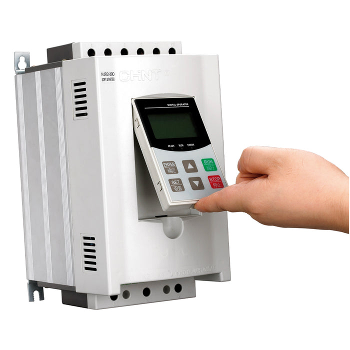 Bộ khởi động mềm Chint NJR2-D Series, External bypass - cần khởi động từ gắn ngoài. Dãy công suất từ 7.5kW ~ 500kW. Tiêu chuẩn CE.