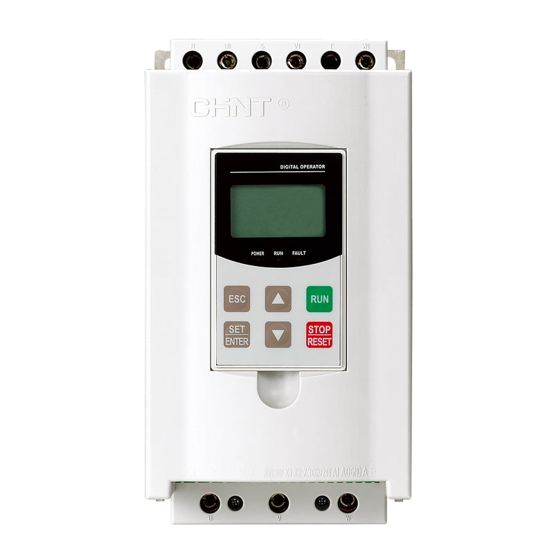 Bộ khởi động mềm Chint NJR2-D Series, External bypass - cần khởi động từ gắn ngoài. Dãy công suất từ 7.5kW ~ 500kW. Tiêu chuẩn CE.