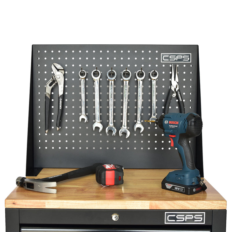 Bộ ván gỗ mặt bàn thao tác, kèm vách lưới treo dụng cụ CSPS bề ngang từ 61cm - 183cm