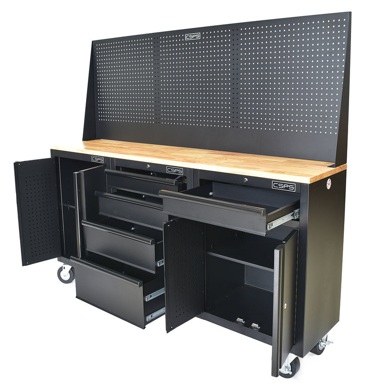 Bộ ván gỗ mặt bàn thao tác, kèm vách lưới treo dụng cụ CSPS bề ngang từ 61cm - 183cm