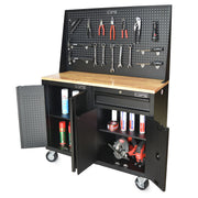 Bộ ván gỗ mặt bàn thao tác, kèm vách lưới treo dụng cụ CSPS bề ngang từ 61cm - 183cm