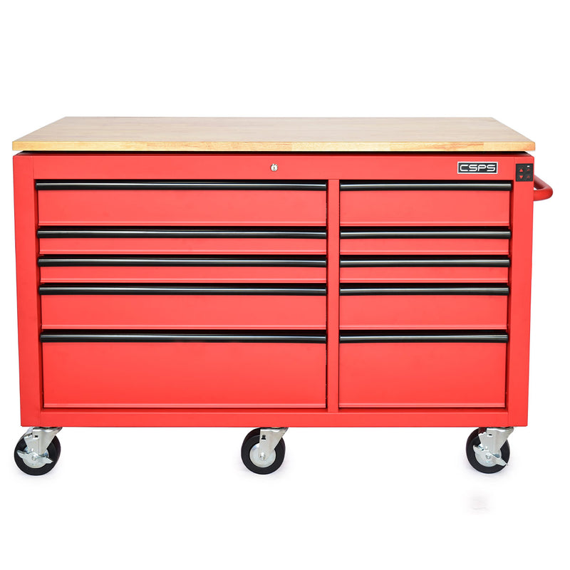 Tủ dụng cụ 10 ngăn kéo, tích hợp mặt bàn nâng hạ bằng điện CSPS bề ngang 142cm, tải trọng tối đa 680kg