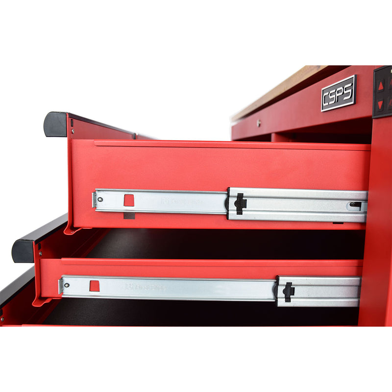 Tủ dụng cụ 10 ngăn kéo, tích hợp mặt bàn nâng hạ bằng điện CSPS bề ngang 142cm, tải trọng tối đa 680kg