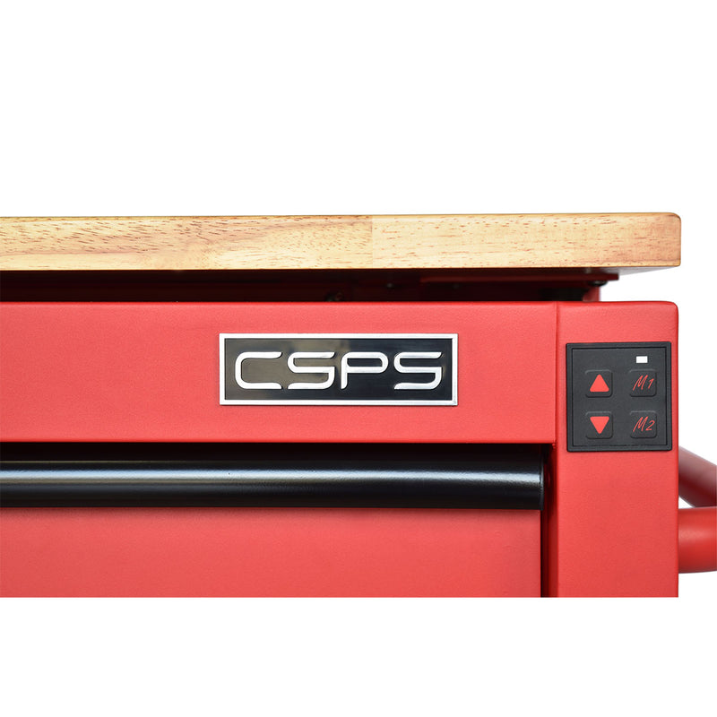 Tủ dụng cụ 10 ngăn kéo, tích hợp mặt bàn nâng hạ bằng điện CSPS bề ngang 142cm, tải trọng tối đa 680kg