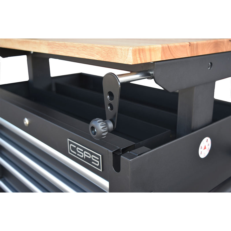Tủ dụng cụ 5 ngăn kéo, tích hợp mặt bàn nâng hạ bằng cơ CSPS bề ngang 76cm, cao 82cm, tải trọng tối đa 680kg