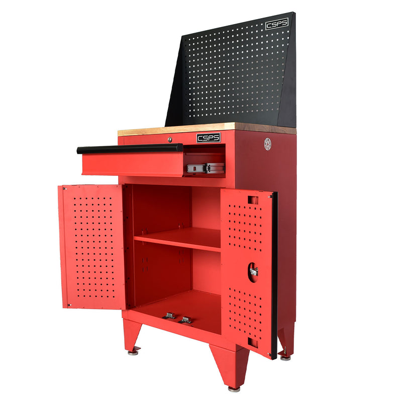Tủ dụng cụ 1 ngăn kéo CSPS màu đỏ, bề ngang 61cm, tải trọng tối đa 450kg, có ngăn chia tầng