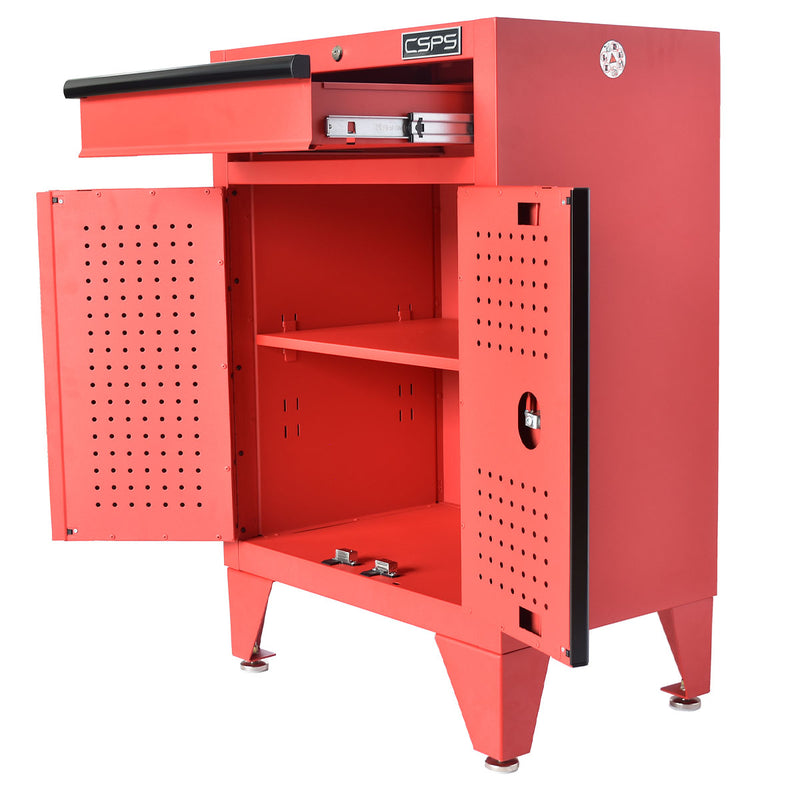 Tủ dụng cụ 1 ngăn kéo CSPS màu đỏ, bề ngang 61cm, tải trọng tối đa 450kg, có ngăn chia tầng