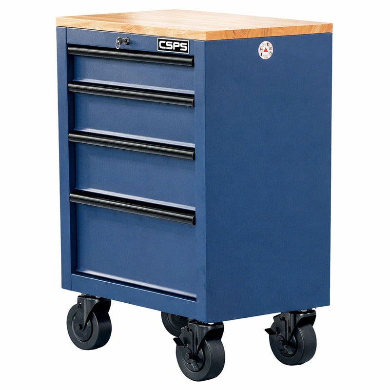 Tủ dụng cụ 04 ngăn kéo, màu xanh dương CSPS bề ngang 61cm, tải trọng tối đa 450kg