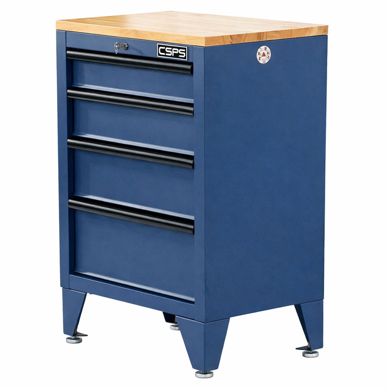 Tủ dụng cụ 04 ngăn kéo, màu xanh dương CSPS bề ngang 61cm, tải trọng tối đa 450kg