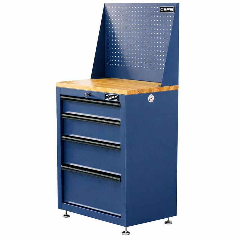 Tủ dụng cụ 04 ngăn kéo, màu xanh dương CSPS bề ngang 61cm, tải trọng tối đa 450kg