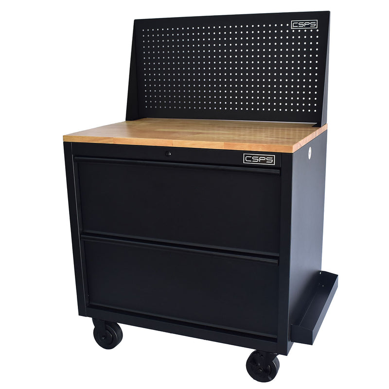 Tủ dụng cụ 2 ngăn kéo, màu đen CSPS bề ngang 91cm, cao 75cm, tải trọng tối đa 168kg