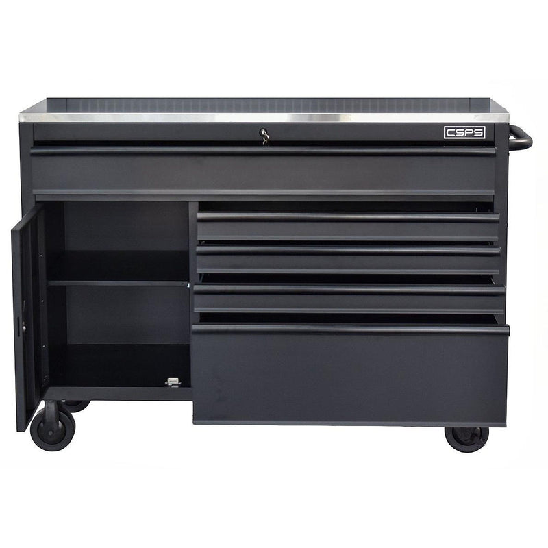 Tủ dụng cụ 5 ngăn kéo, bàn thao tác bằng Inox CSPS bề ngang 132cm, tải trọng tối đa 680kg