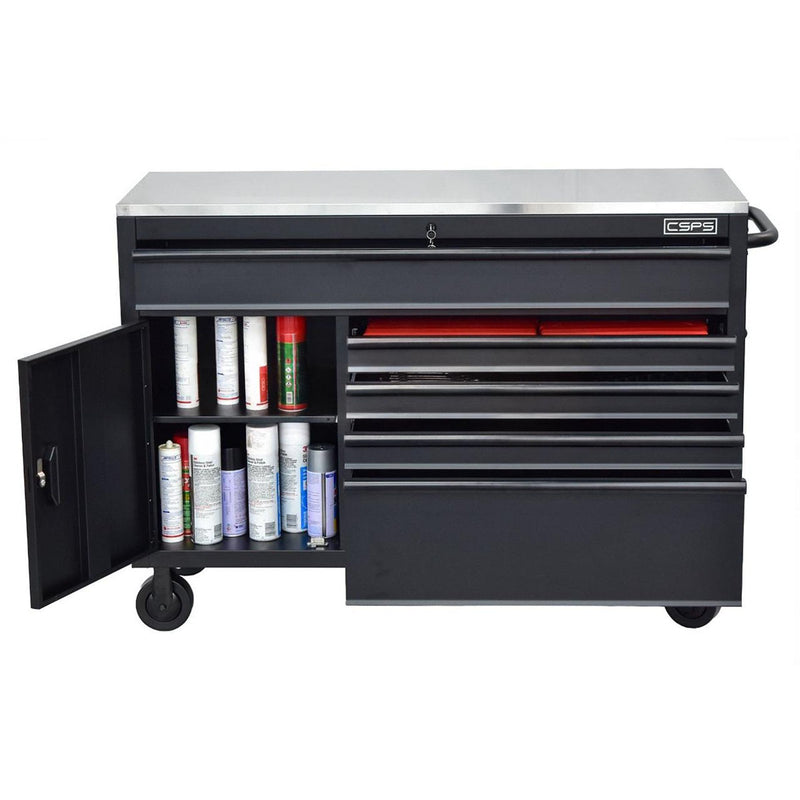 Tủ dụng cụ 5 ngăn kéo, bàn thao tác bằng Inox CSPS bề ngang 132cm, tải trọng tối đa 680kg