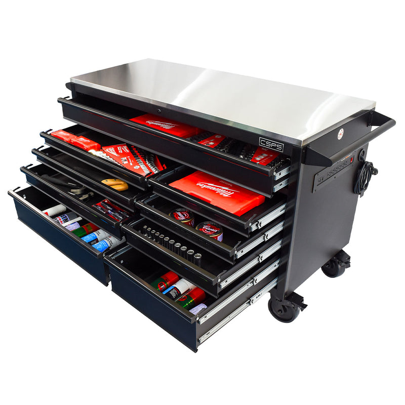 Tủ dụng cụ 9 ngăn kéo CSPS bề ngang 152cm, cao 94cm, tải trọng tối đa 1360kg