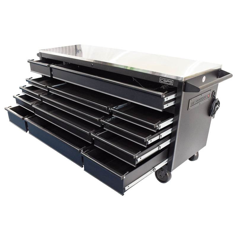 Tủ dụng cụ 14 ngăn kéo CSPS bề ngang 183cm, cao 95cm, tải trọng tối đa 1720kg