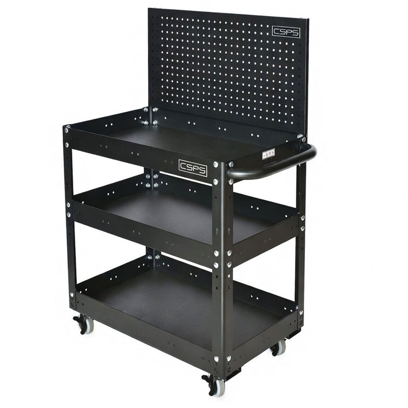 Xe đẩy dụng cụ 3 tầng CSPS bề ngang 71cm, tải trọng tối đa 135kg
