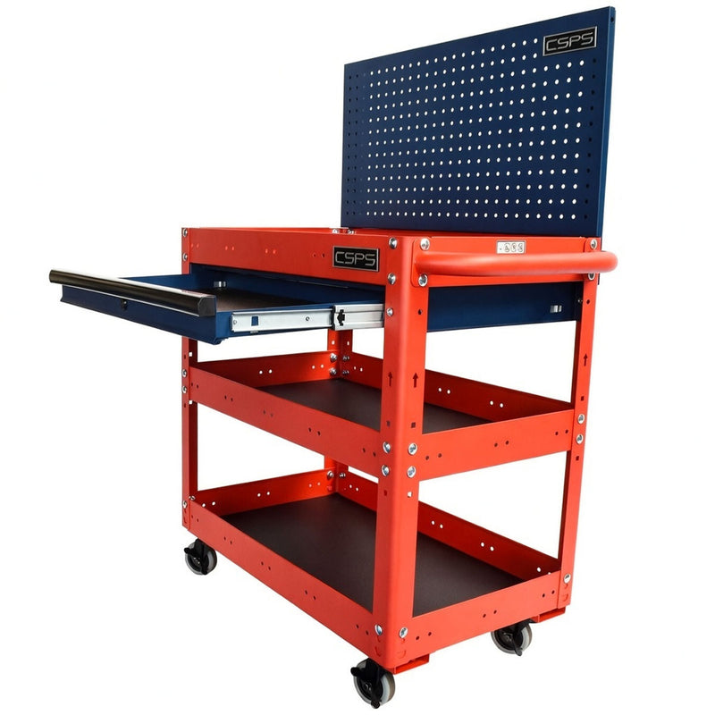 Xe đẩy dụng cụ 3 tầng CSPS bề ngang 71cm, tải trọng tối đa 135kg