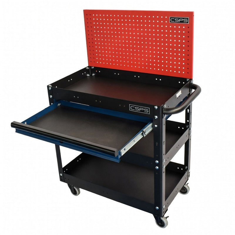 Xe đẩy dụng cụ 3 tầng CSPS bề ngang 71cm, tải trọng tối đa 135kg