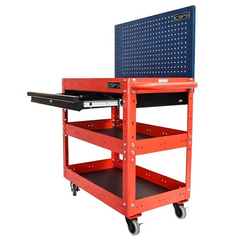 Xe đẩy dụng cụ 3 tầng CSPS ngang 71cm, tải trọng tối đa 135kg