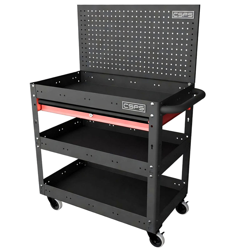 Xe đẩy dụng cụ 3 tầng CSPS bề ngang 71cm, tải trọng tối đa 135kg
