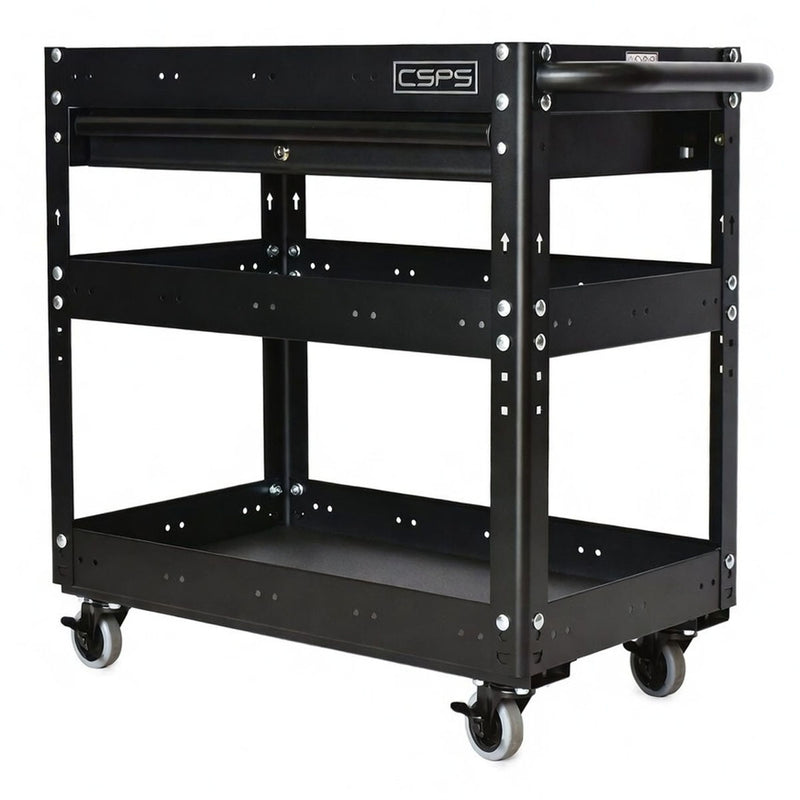 Xe đẩy dụng cụ 3 tầng CSPS bề ngang 71cm, tải trọng tối đa 135kg