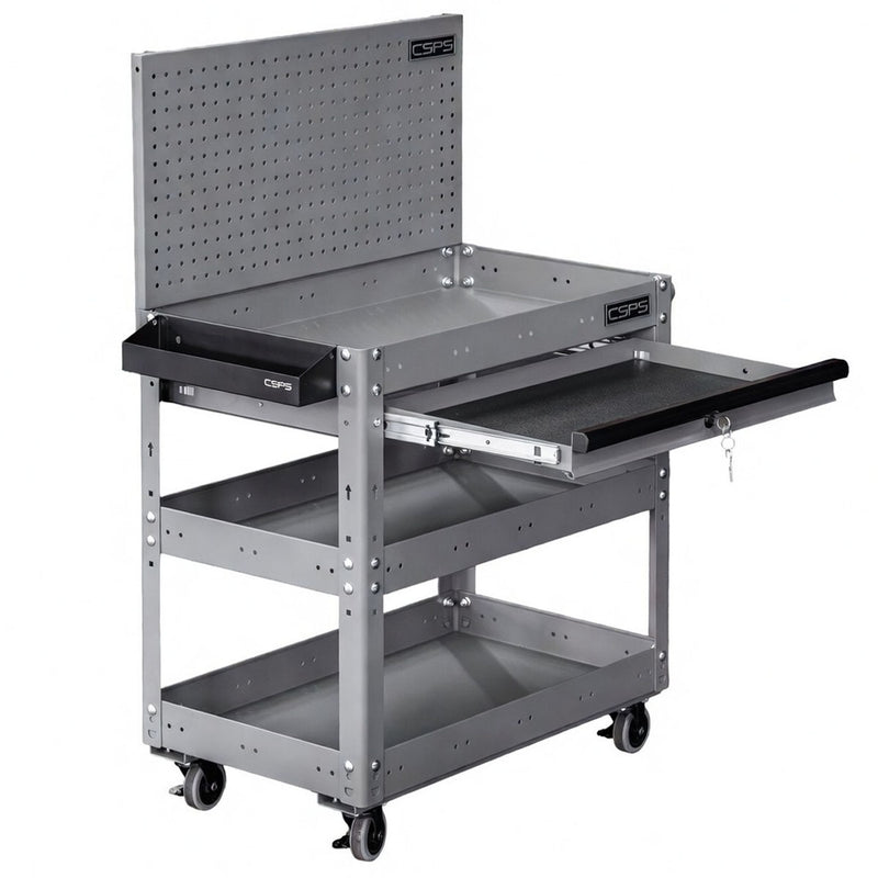 Xe đẩy dụng cụ 3 tầng CSPS ngang 71cm, tải trọng tối đa 135kg