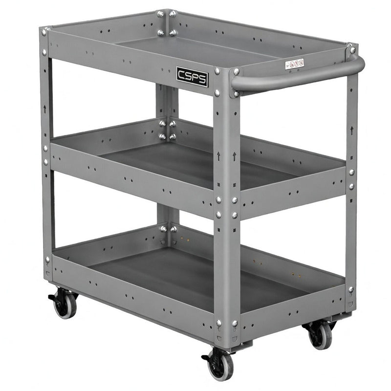 Xe đẩy dụng cụ 3 tầng CSPS ngang 71cm, tải trọng tối đa 135kg