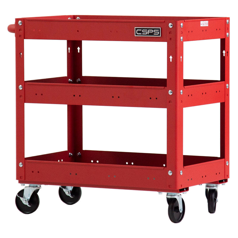 Xe đẩy dụng cụ 3 tầng CSPS ngang 71cm, tải trọng tối đa 135kg