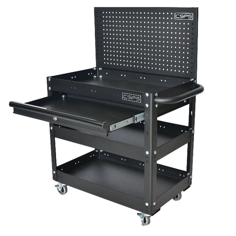 Xe đẩy dụng cụ 3 tầng CSPS bề ngang 71cm, tải trọng tối đa 135kg