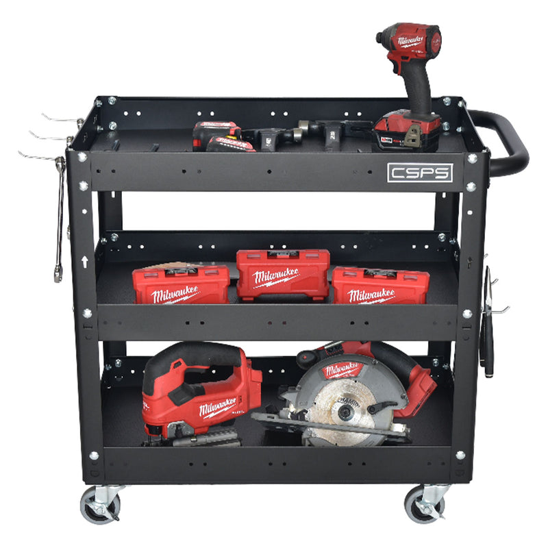 Xe đẩy dụng cụ 3 tầng CSPS bề ngang 71cm, tải trọng tối đa 135kg