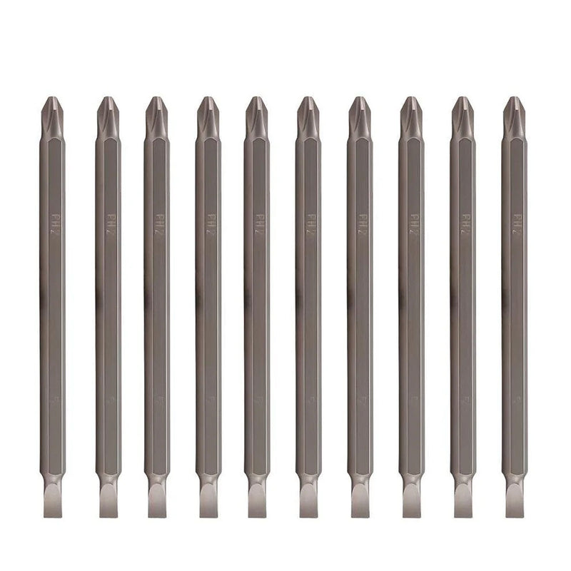 Vĩ 10 mũi vặn vít 2 đầu bake-dẹp Makita D-65551 kích thước PH2-SL5 x 110mm, đuôi lục giác 6.35mm ( 1/4 inch ) ( Cấp 3 sao )