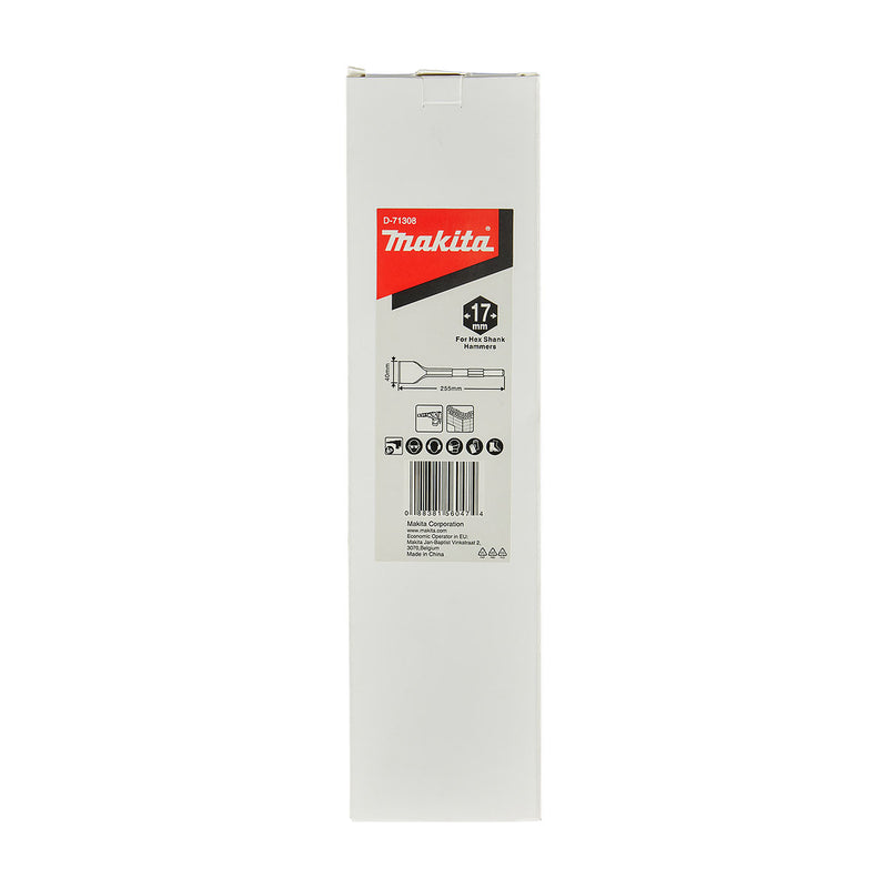 Mũi đục dẹp Makita đường kính mũi từ 40mm - 50mm, đuôi lục giác 17mm ( Cấp 2 sao )